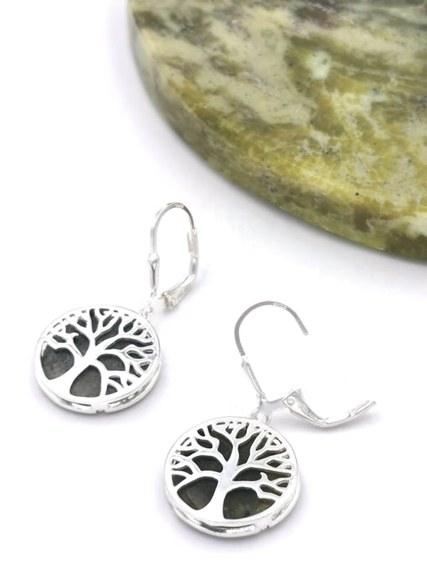 Genuine Sterling Silver Tree of Life Gift Set For Women. Photographed Open.