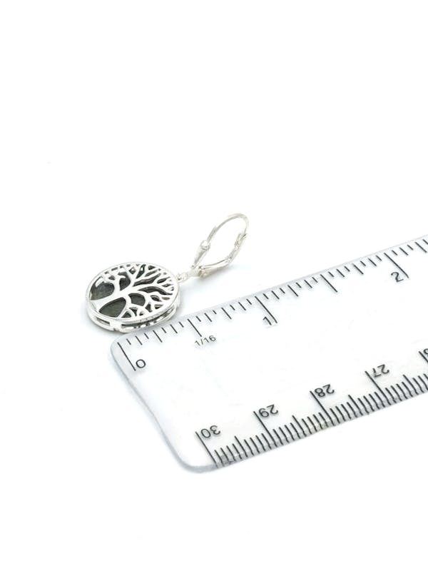 Irish Sterling Silver Tree of Life & Connemara Marble Gift Set For Women. Picture For Scale.