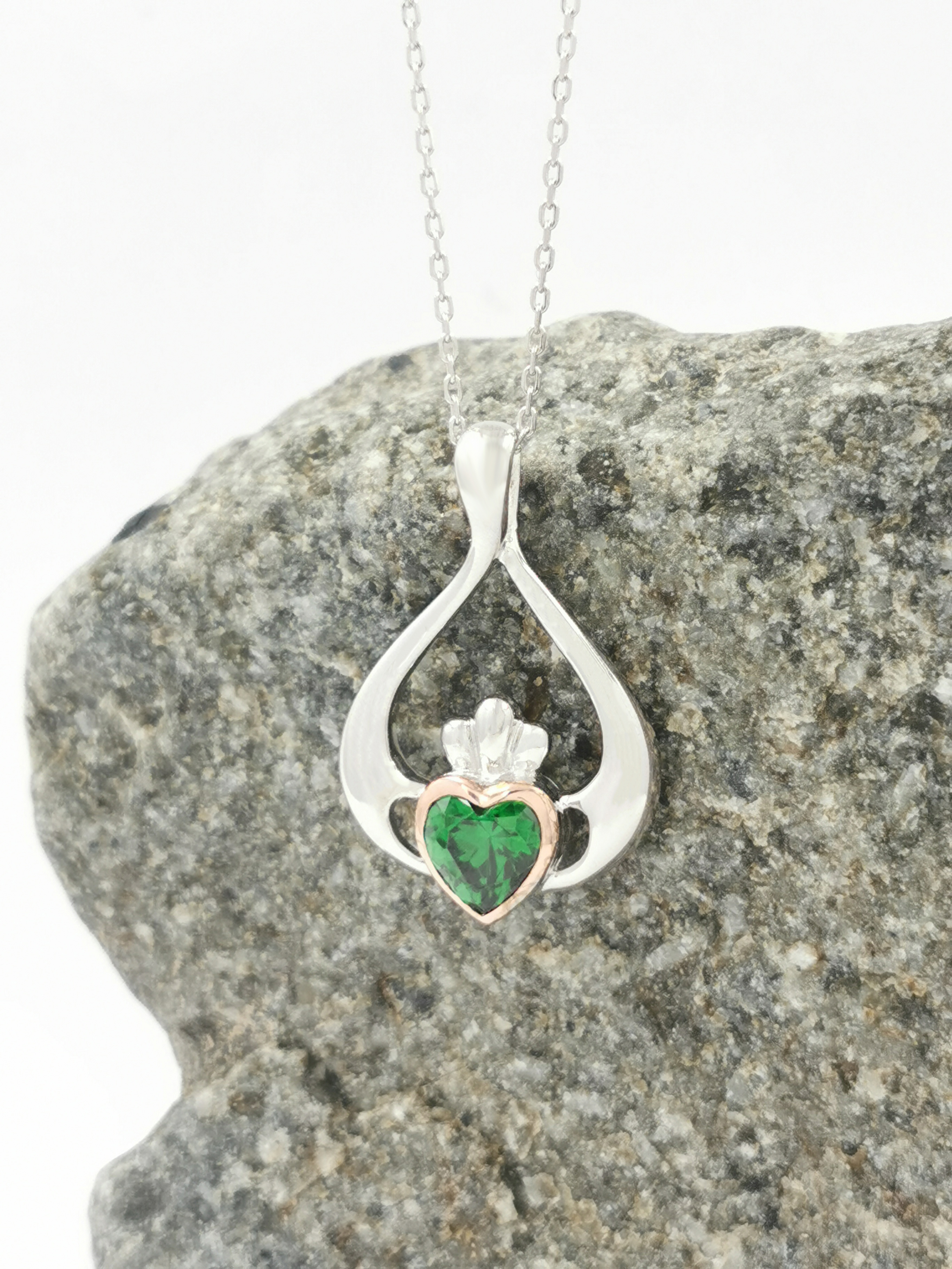 Womens Claddagh & Irish Gold Gift Set in Real Sterling Silver & Rose Gold