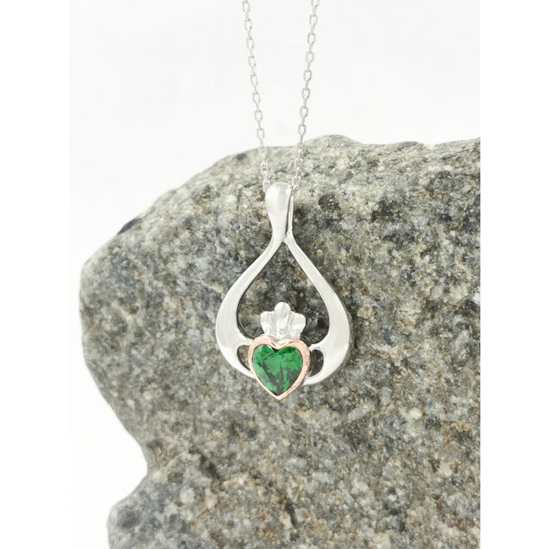 Womens Claddagh & Irish Gold Gift Set in Real Sterling Silver & Rose Gold