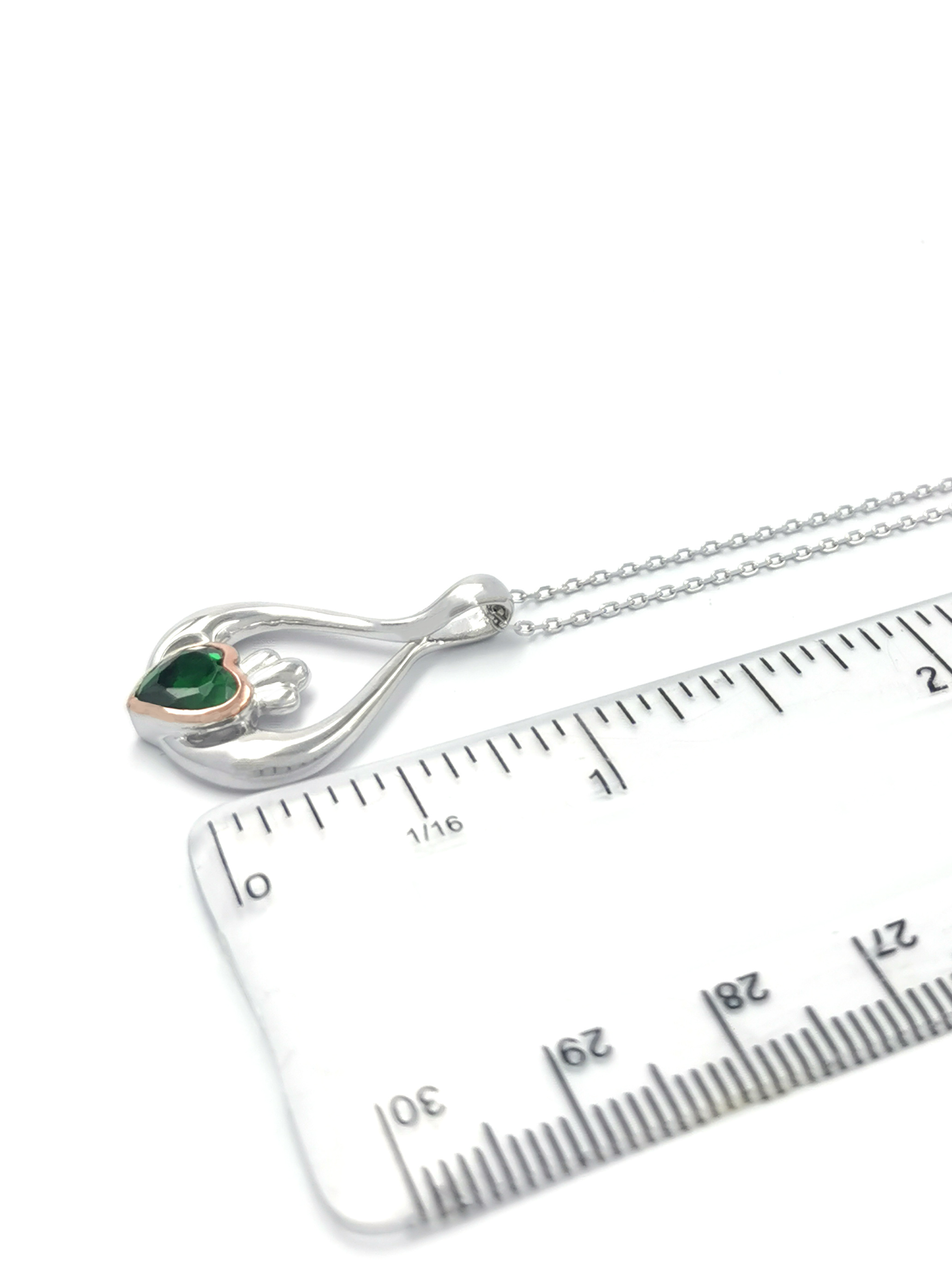 Womens Claddagh Gift Set in Real Sterling Silver & Rose Gold. Picture For Scale.