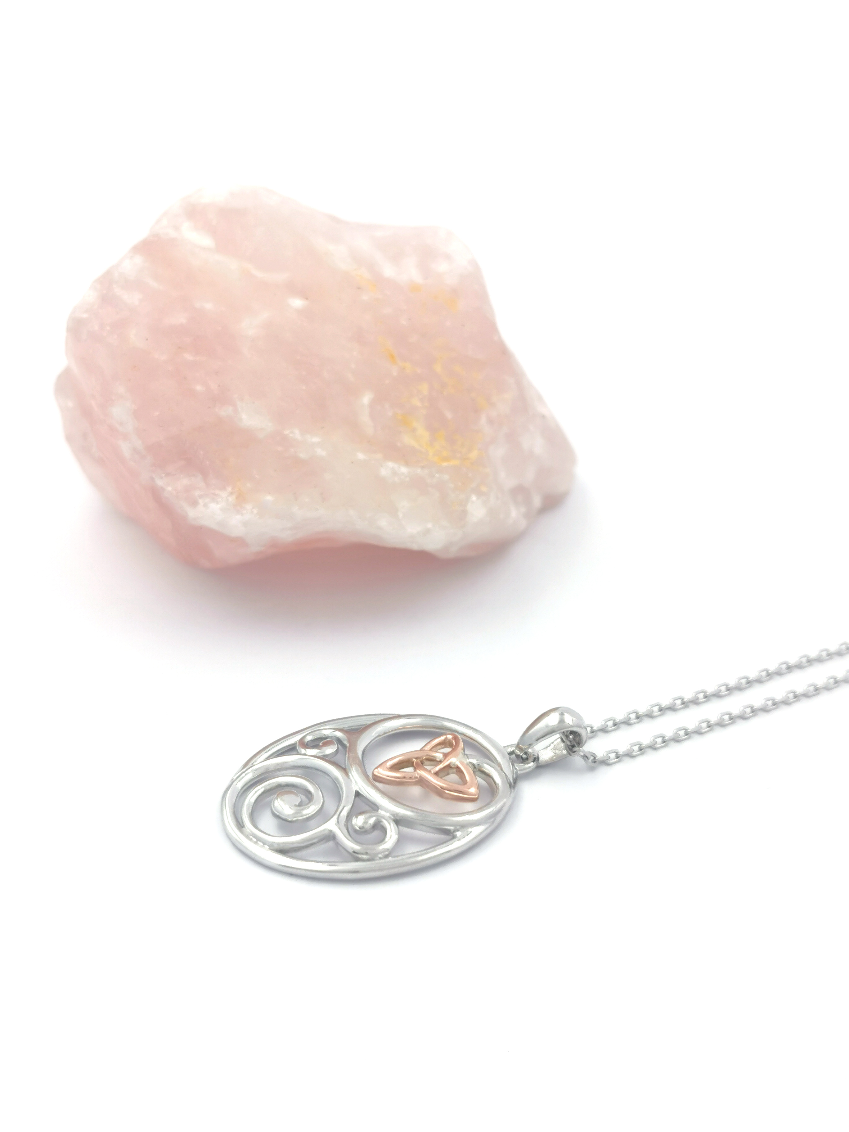 Celtic Knot & Trinity Knot - Shown with Light Cable Chain