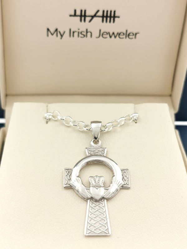 Celtic Cross Necklace in Real Sterling Silver. In Luxury Packaging.
