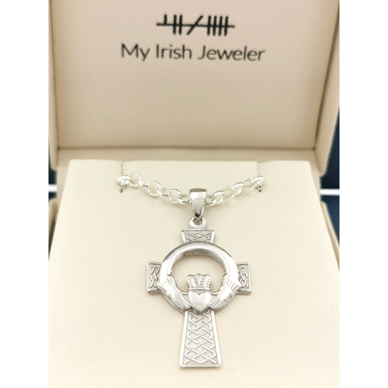 Celtic Cross Necklace in Real Sterling Silver. In Luxury Packaging.