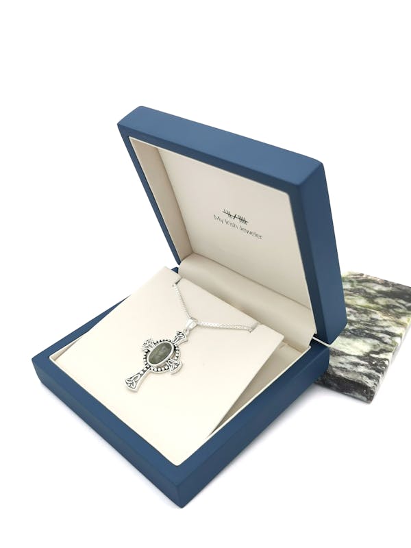 Womens Sterling Silver Celtic Cross Necklace. In Luxury Packaging.
