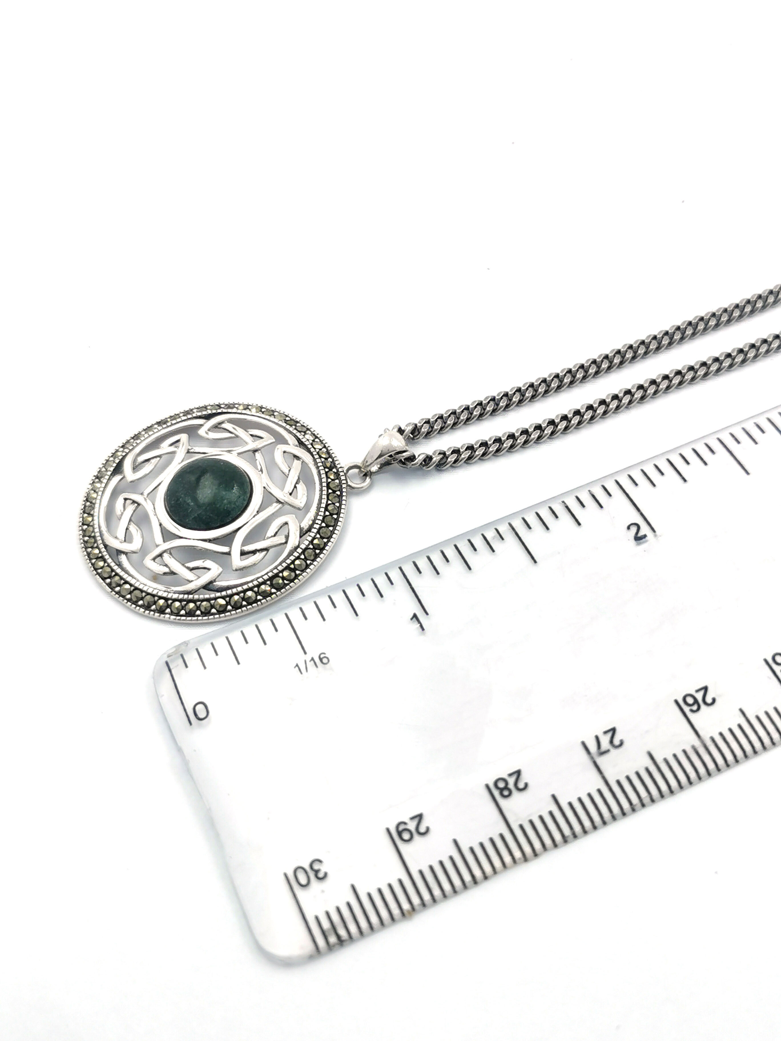 Sterling Silver Connemara Marble Celtic Pendant,… | My Irish Jeweler