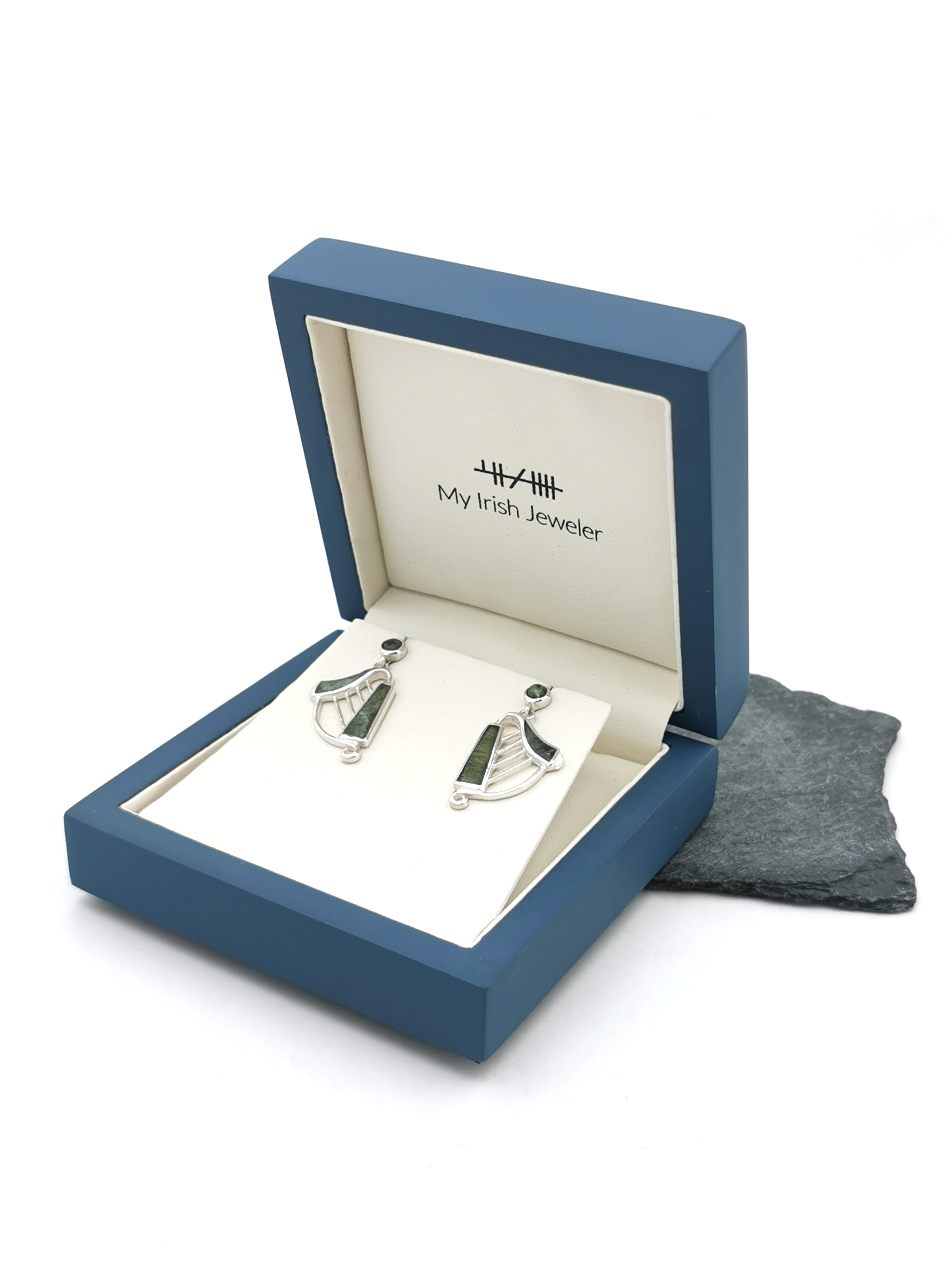 Real Sterling Silver Irish Harp Gift Set For Women. In Luxury Packaging.