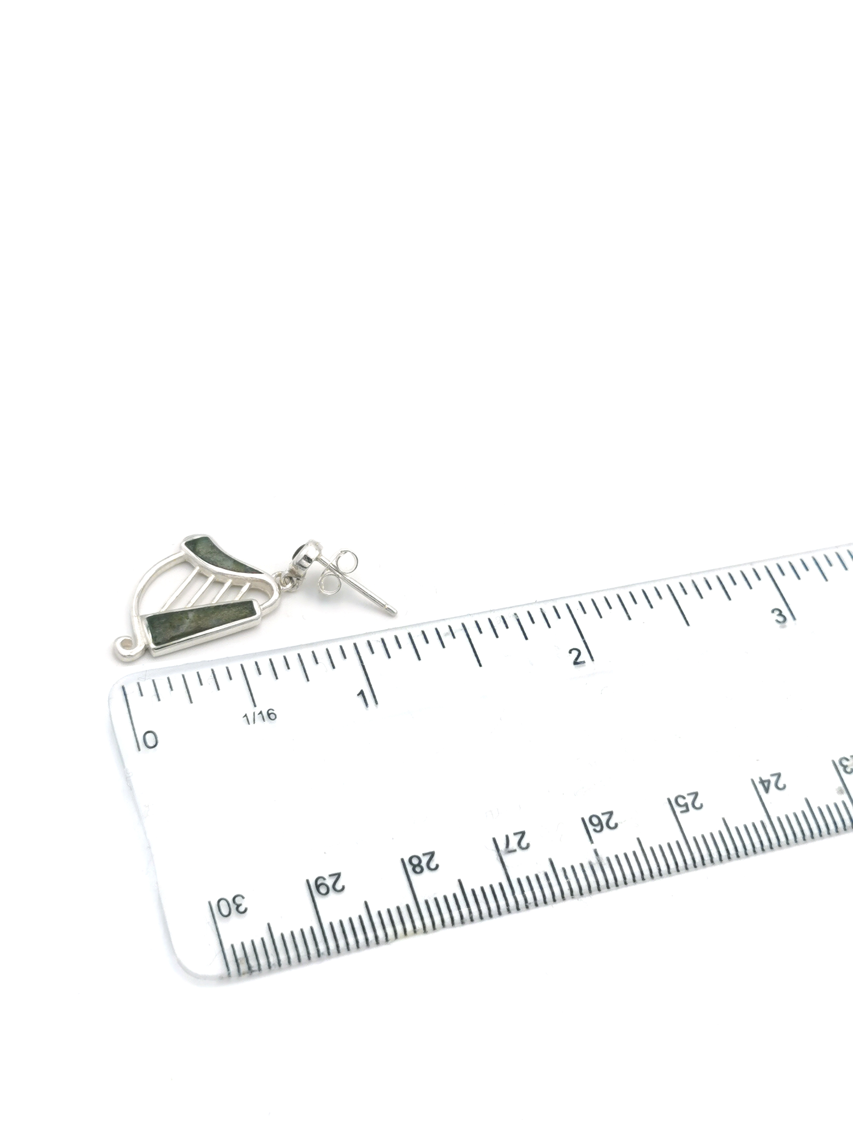 Gorgeous Sterling Silver Irish Harp Gift Set For Women. Picture For Scale.