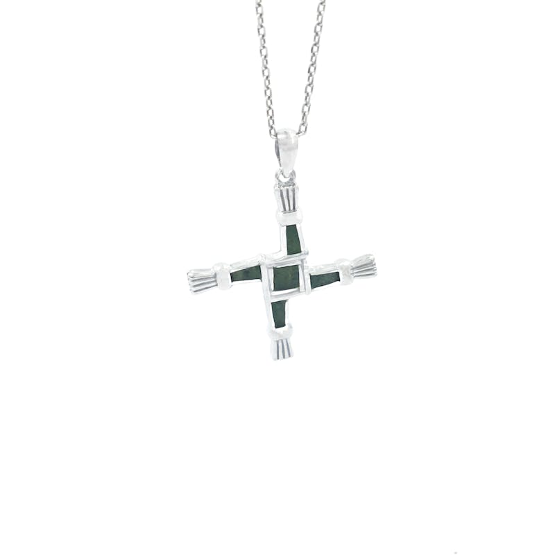Womens Sterling Silver St Brigids Cross Necklace
