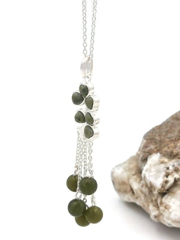 Shamrock & Connemara Marble - Shown on Light Cable Chain