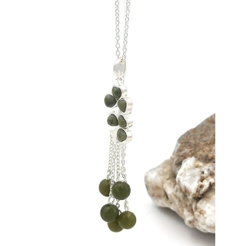 Shamrock & Connemara Marble - Shown on Light Cable Chain