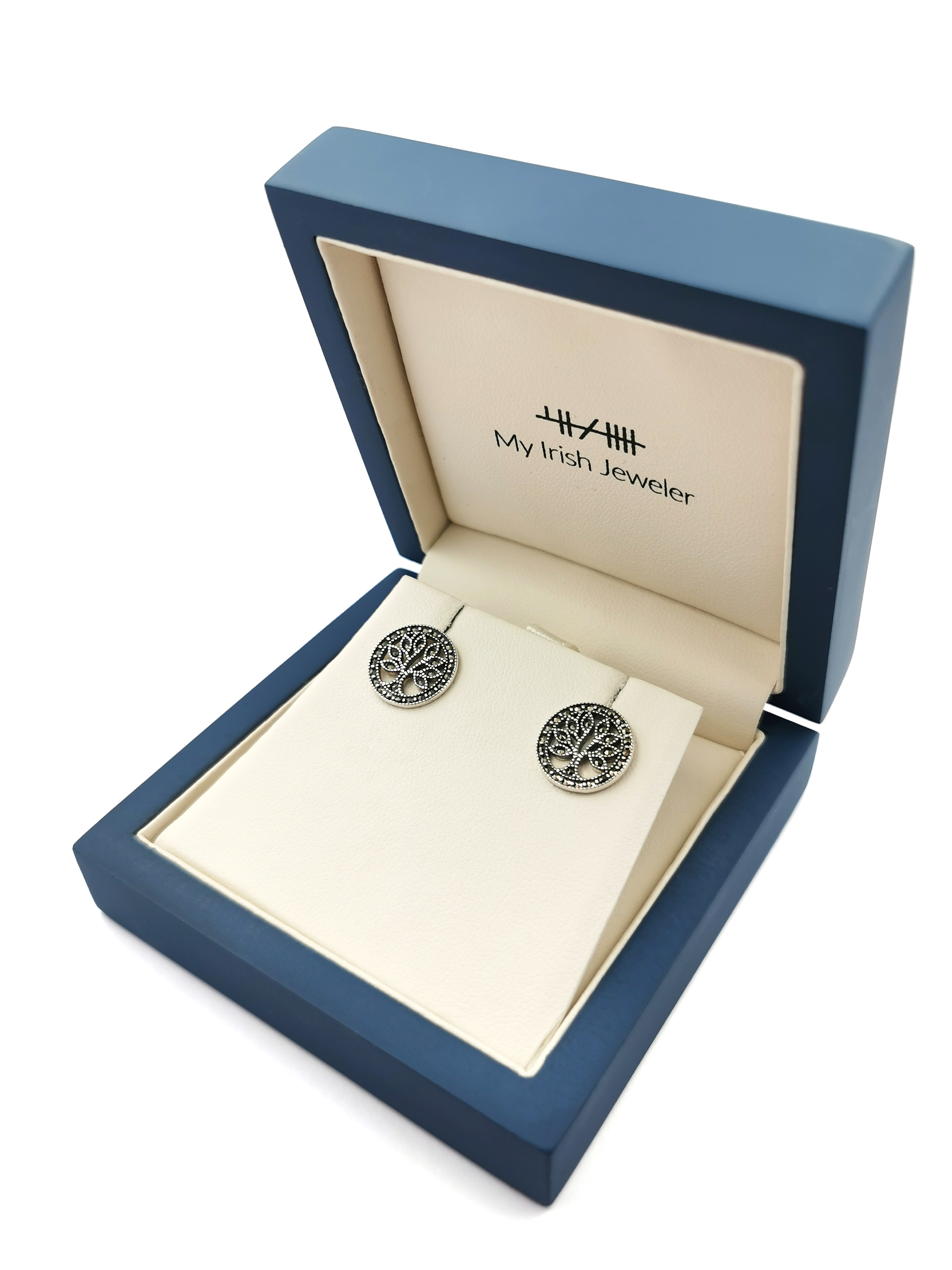 Sterling Silver Marcasite Tree Of Life Stud My Irish Jeweler