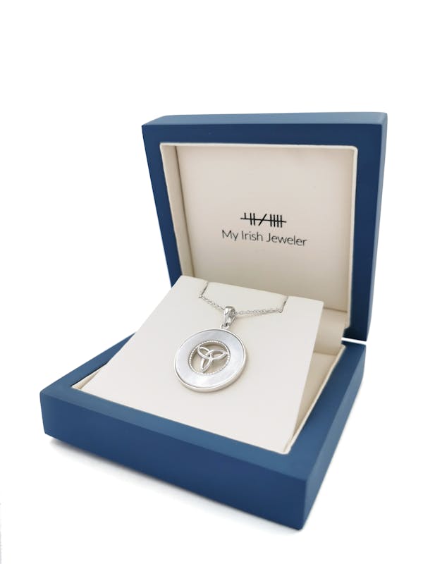 Womens Sterling Silver Trinity Knot Necklace. In Luxury Packaging.