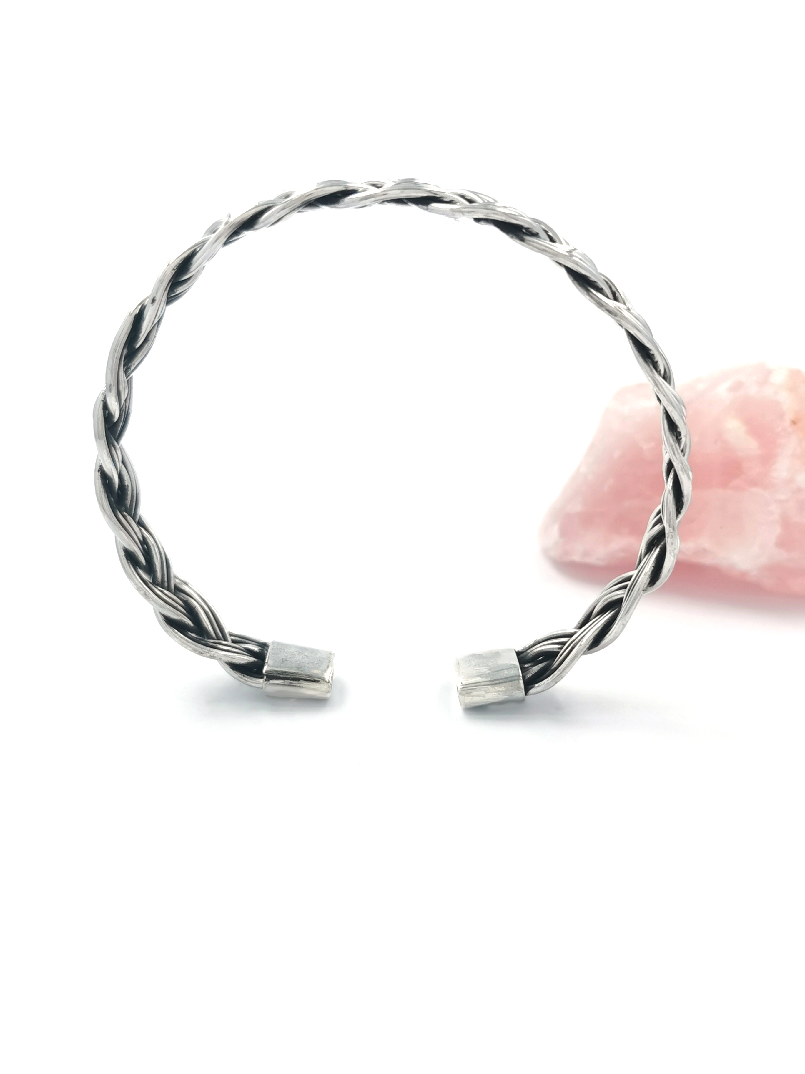 Womens Striking Oxidised Sterling Silver Celtic Knot Bracelet