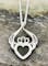 Genuine Sterling Silver Claddagh & Connemara Marble Necklace For Women. Picture Of The Back. - Gallery