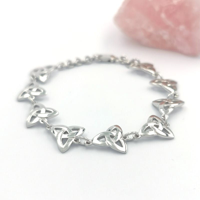 Sterling Silver Trinity Knot Link Bracelet