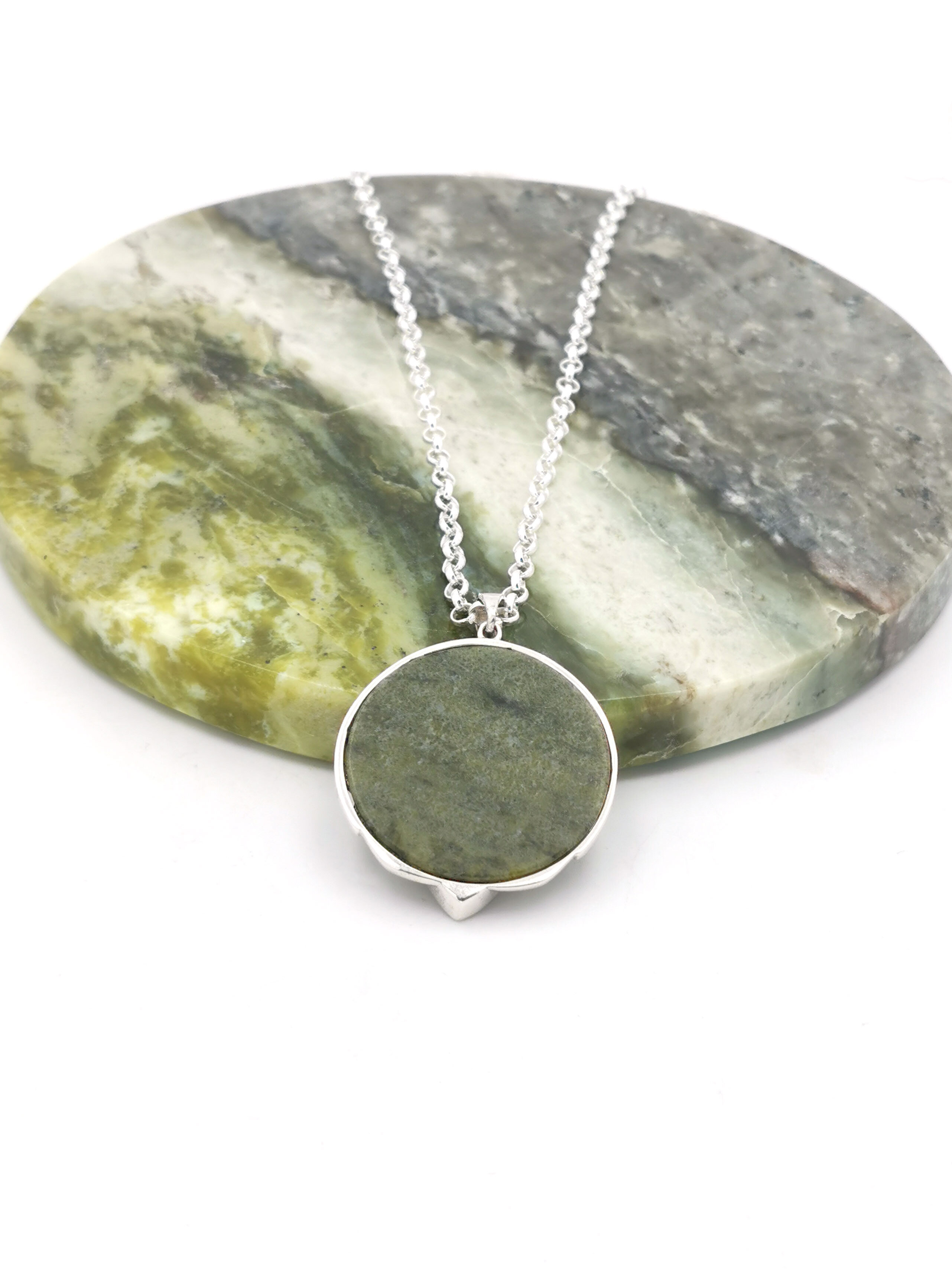 Claddagh & Connemara Marble - Reverse of Pendant