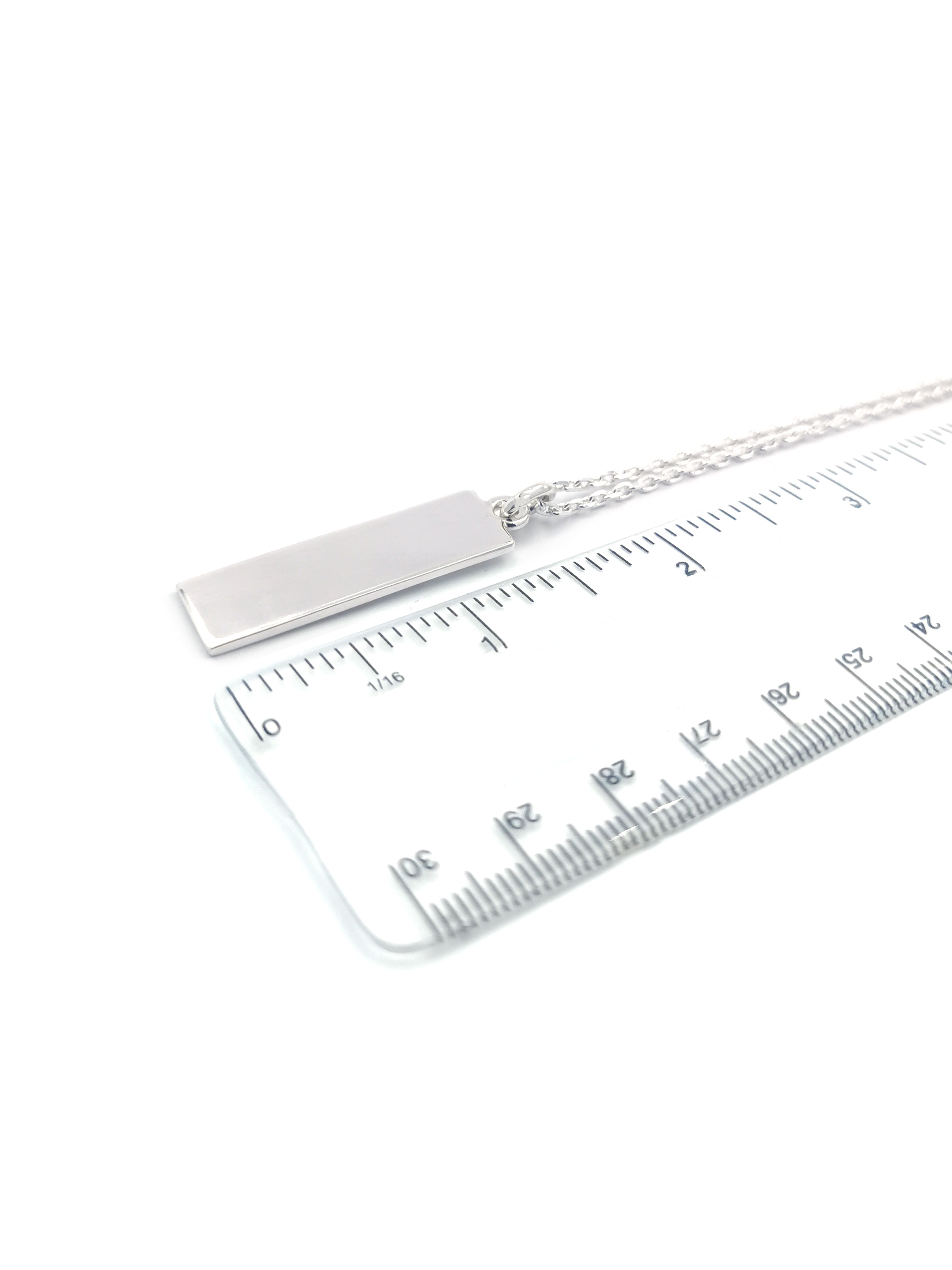 Ogham Personalizable Necklace in Real Sterling Silver. Picture For Scale.