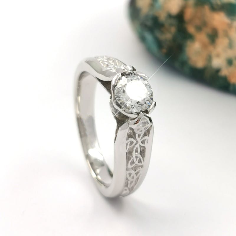 Trinity Knot Diamond Engagement Ring