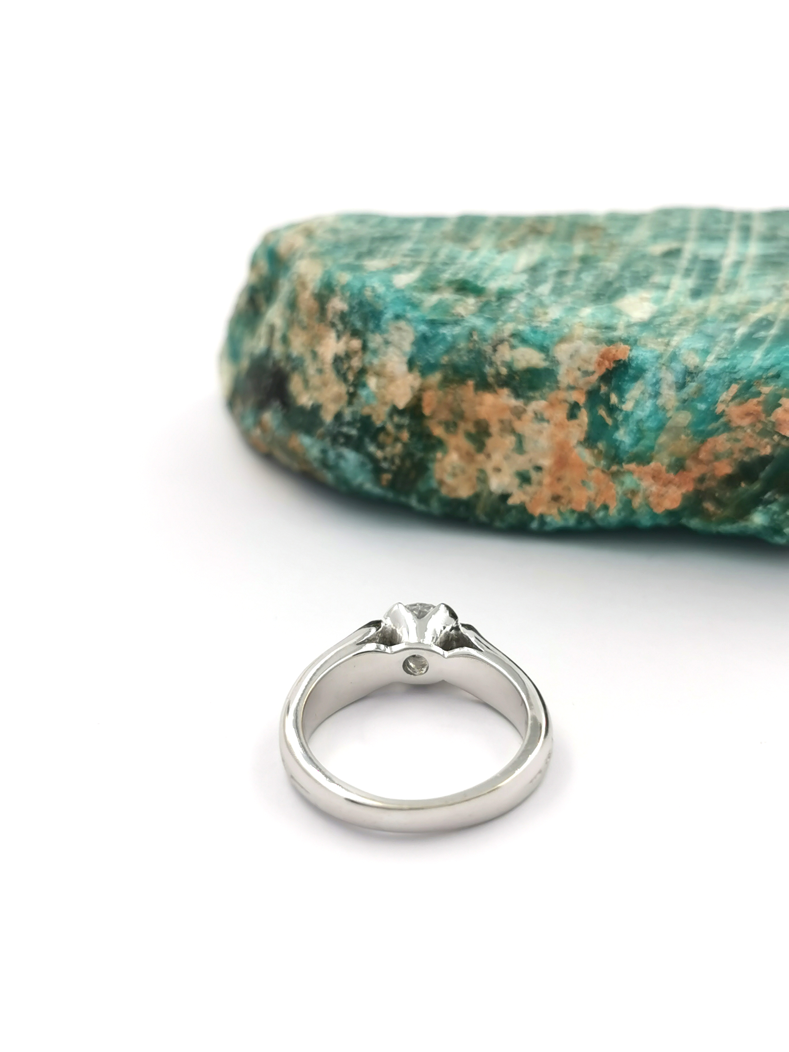 Real White Gold Celtic Knot & Trinity Knot Engagement Ring For Women. Picture Of The Back.