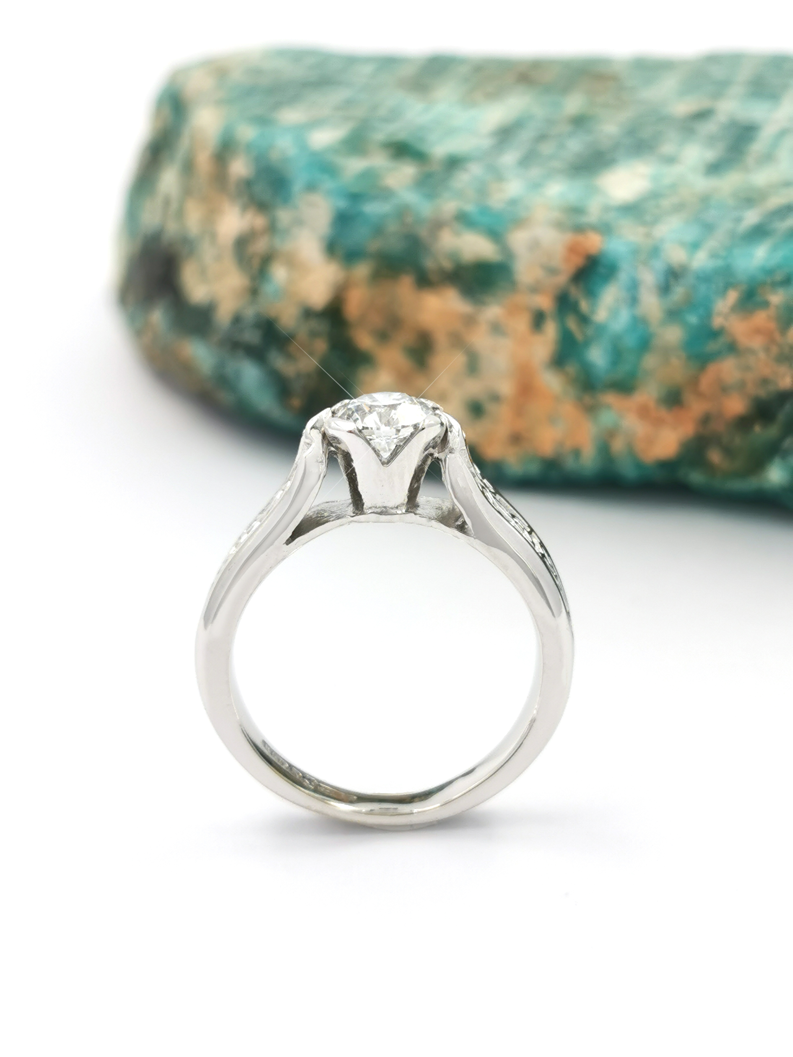 Womens Celtic Knot & Trinity Knot Ring in White Gold