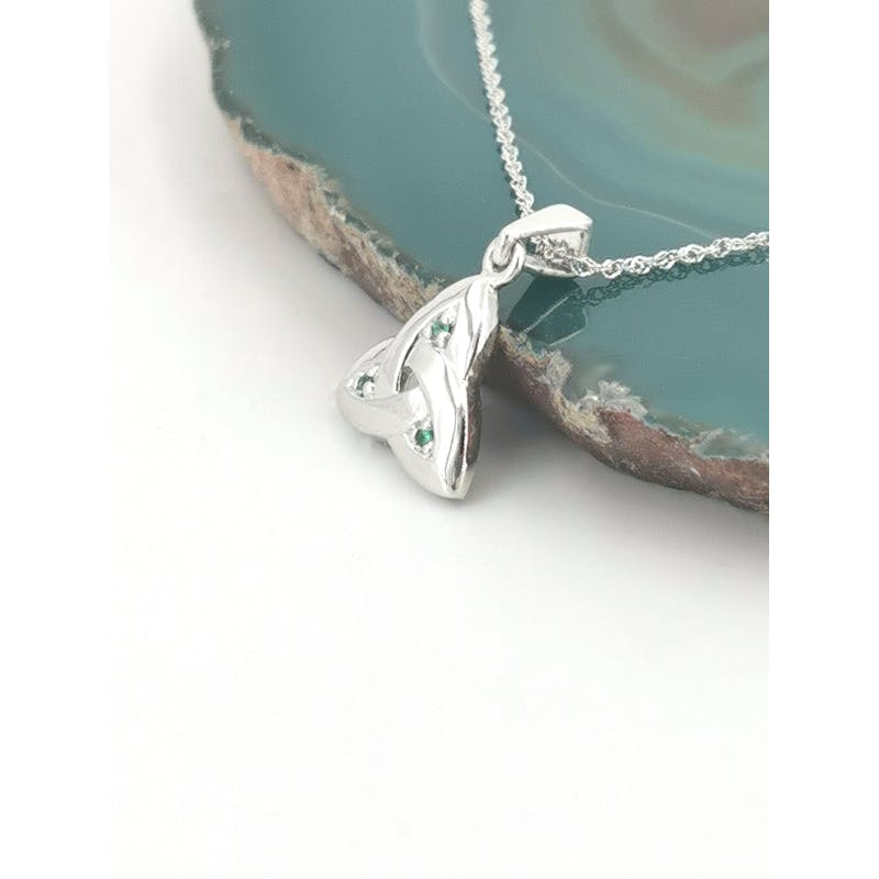 White Gold Trinity Knot Emerald Set Necklace, From… My Irish Jeweler