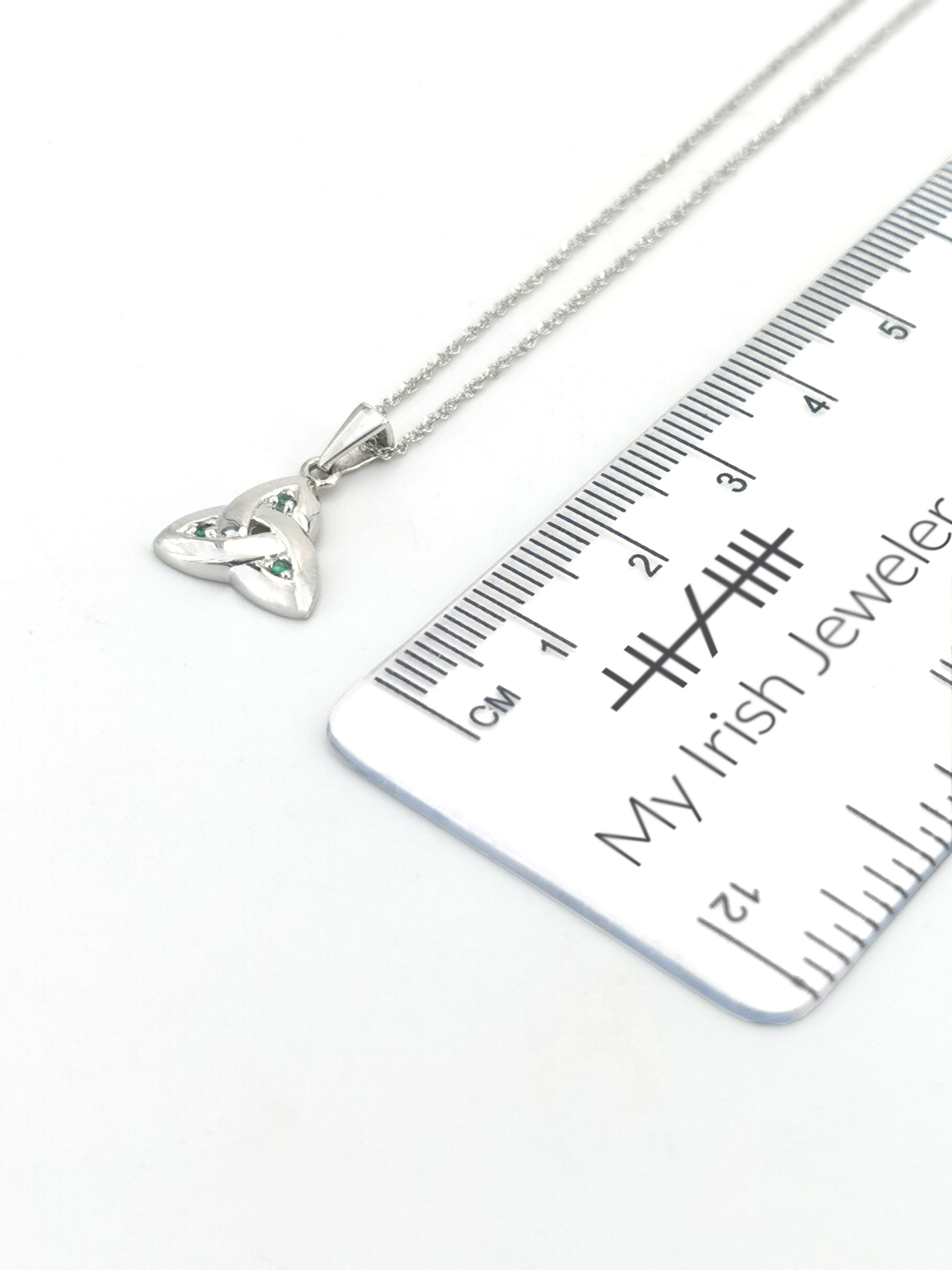 Womens Celtic Knot & Trinity Knot Necklace in 14K White Gold