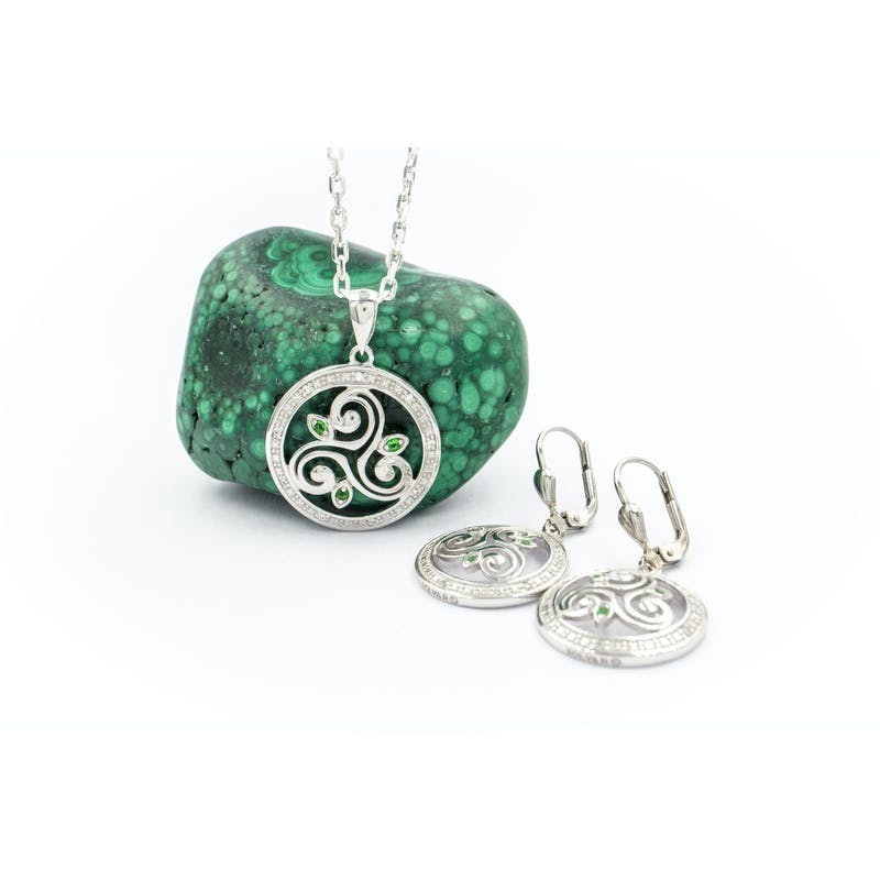 Gorgeous Sterling Silver Triskele Gift Set For Women