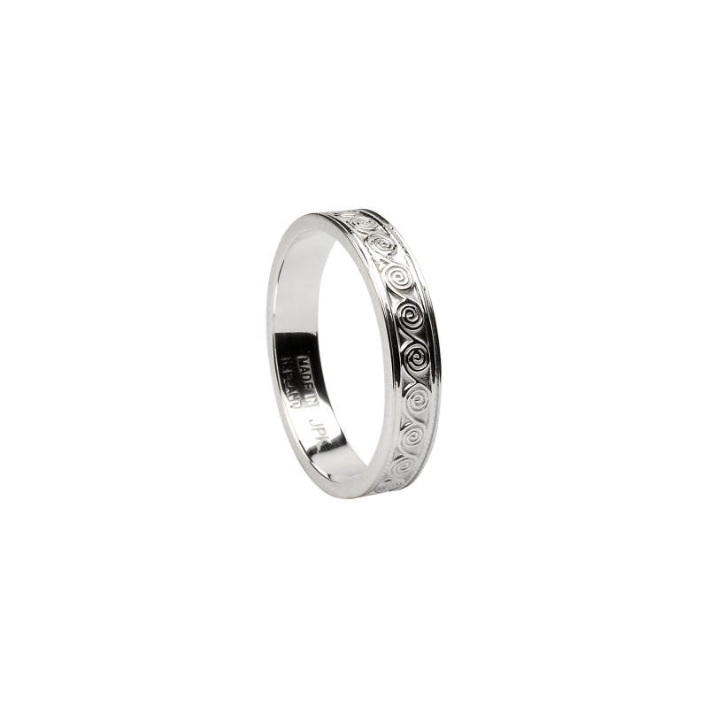 Real White Gold Celtic Knot 4.4mm Ring For Women