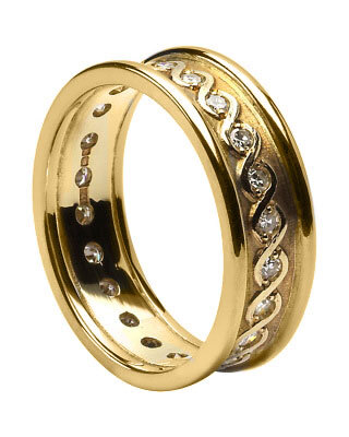 Irish Yellow Gold Celtic Knot Ring For Women