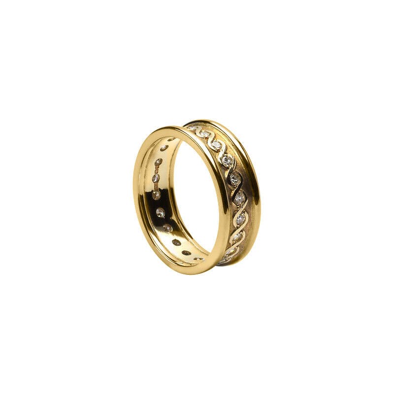 Irish Yellow Gold Celtic Knot Ring For Women