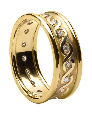 Mens Yellow Gold Celtic Knot 6.4mm Ring