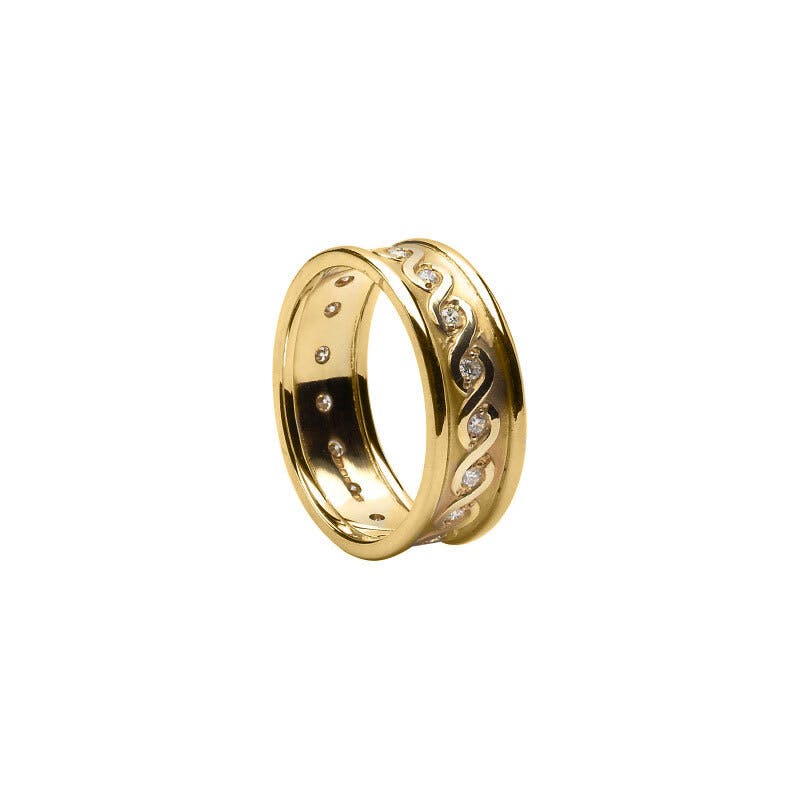 Mens Yellow Gold Celtic Knot 6.4mm Ring