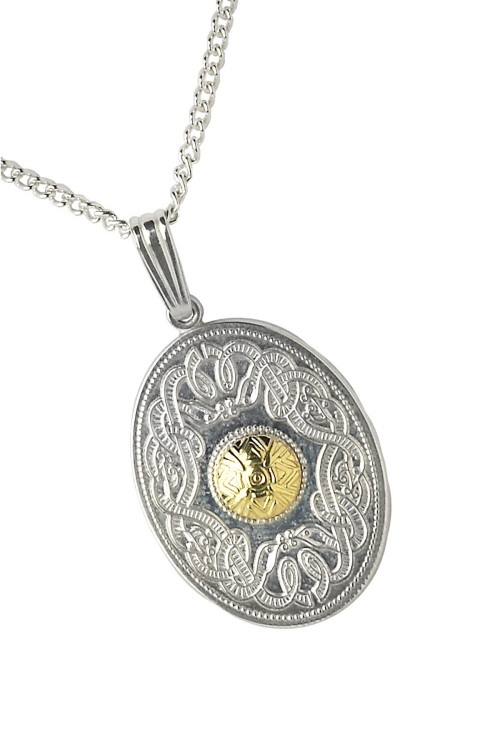 Silver with 18K Gold Bead