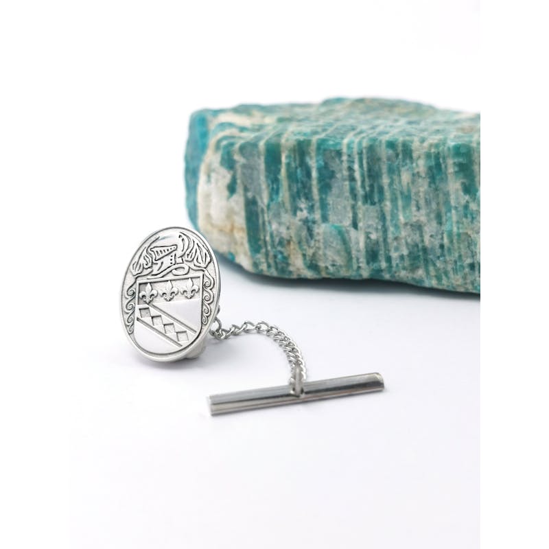 Silver Oval Family Crest Tie Tack