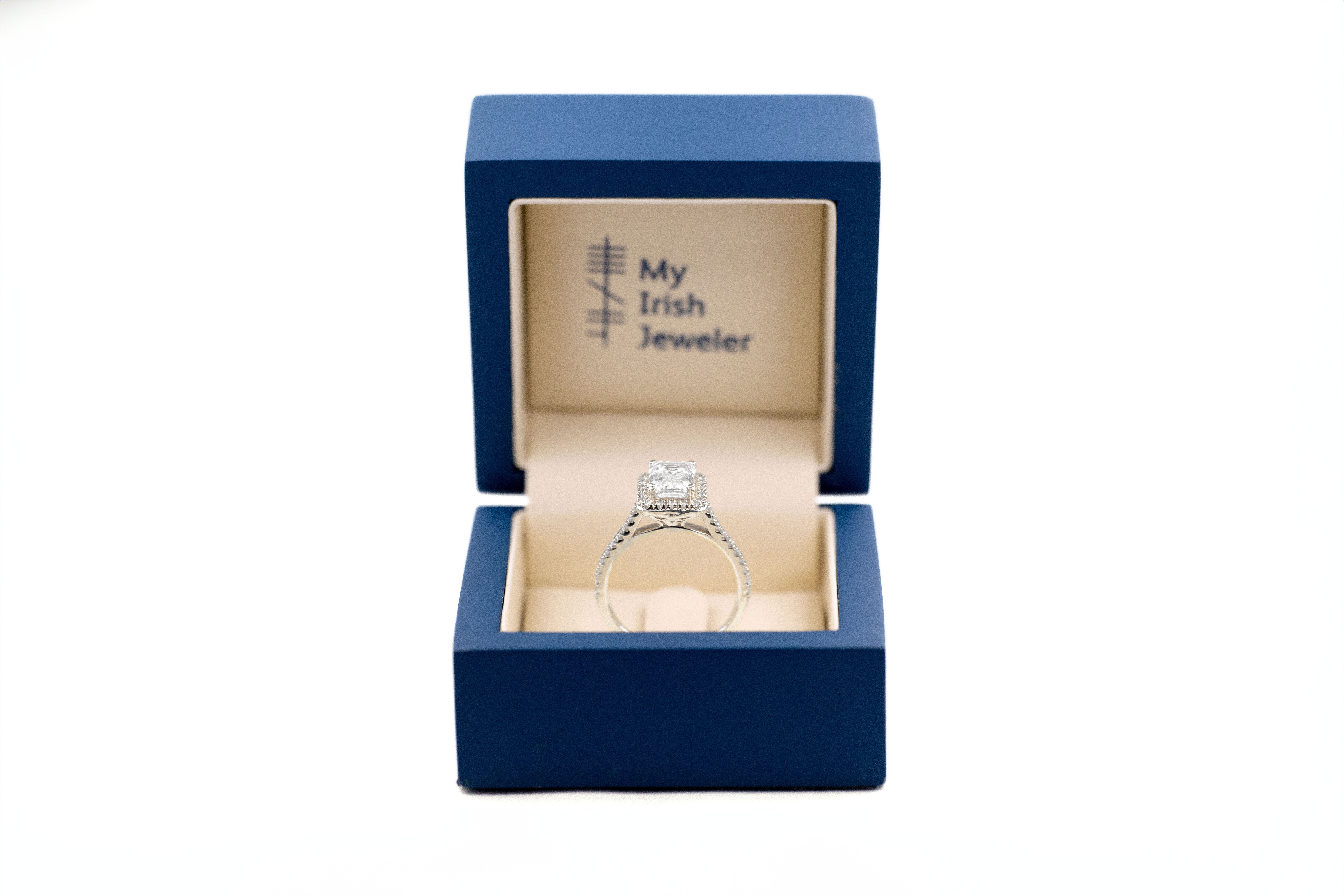 Womens Polished 14K White Gold Trinity Knot Engagement Ring. In Luxury Packaging.