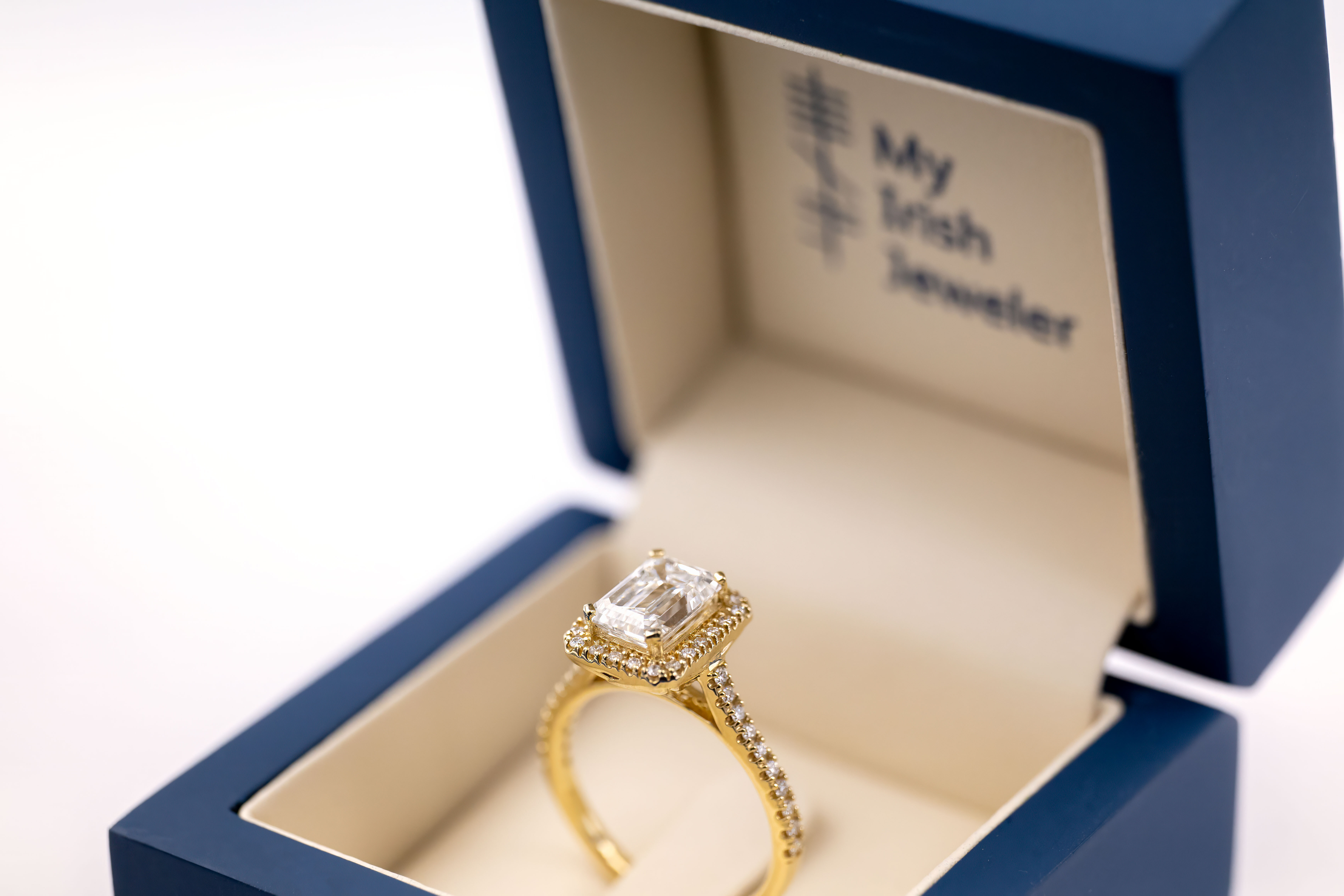 Luxurious 14K Yellow Gold Trinity Knot Engagement Ring For Women. In Luxury Packaging.
