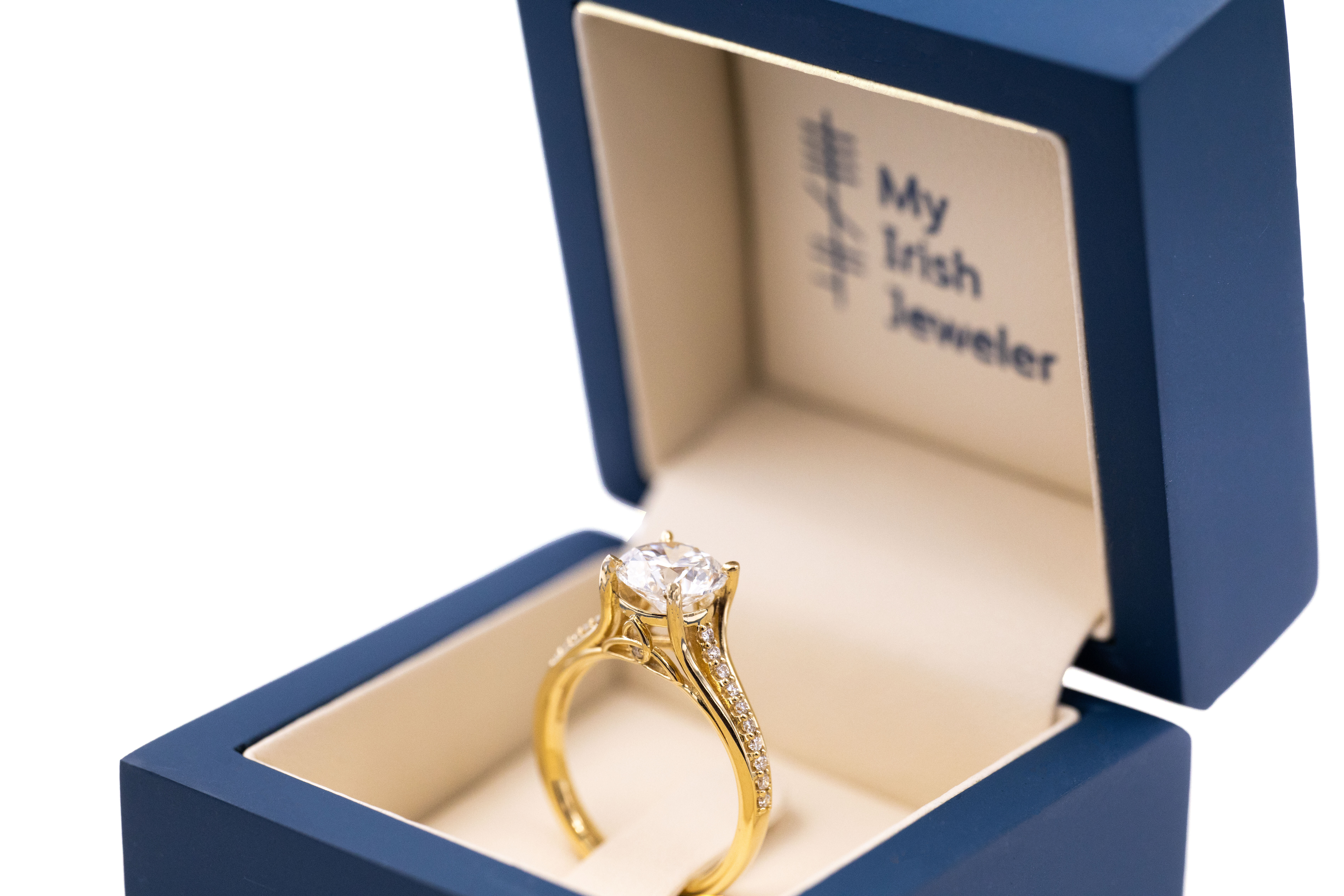 Authentic 14K Yellow Gold Trinity Knot Ring With a Polished Finish For Women. In Luxury Packaging.