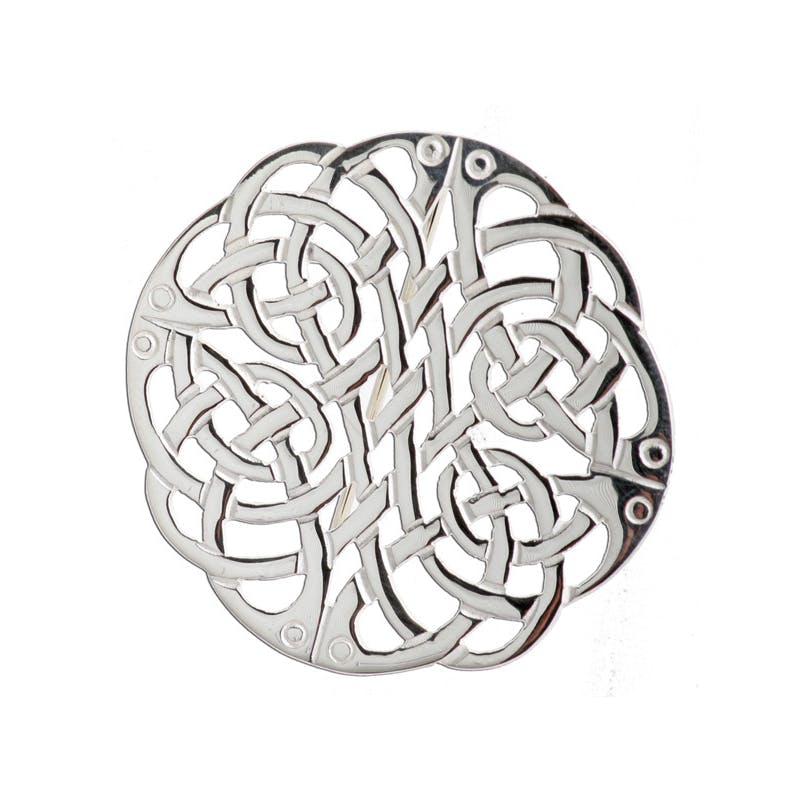 Womens Celtic Knot Brooch in Sterling Silver
