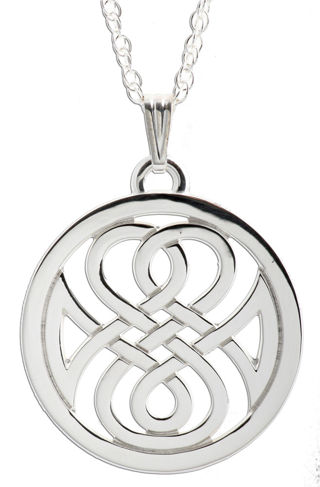 Womens Celtic Knot Necklace in Sterling Silver