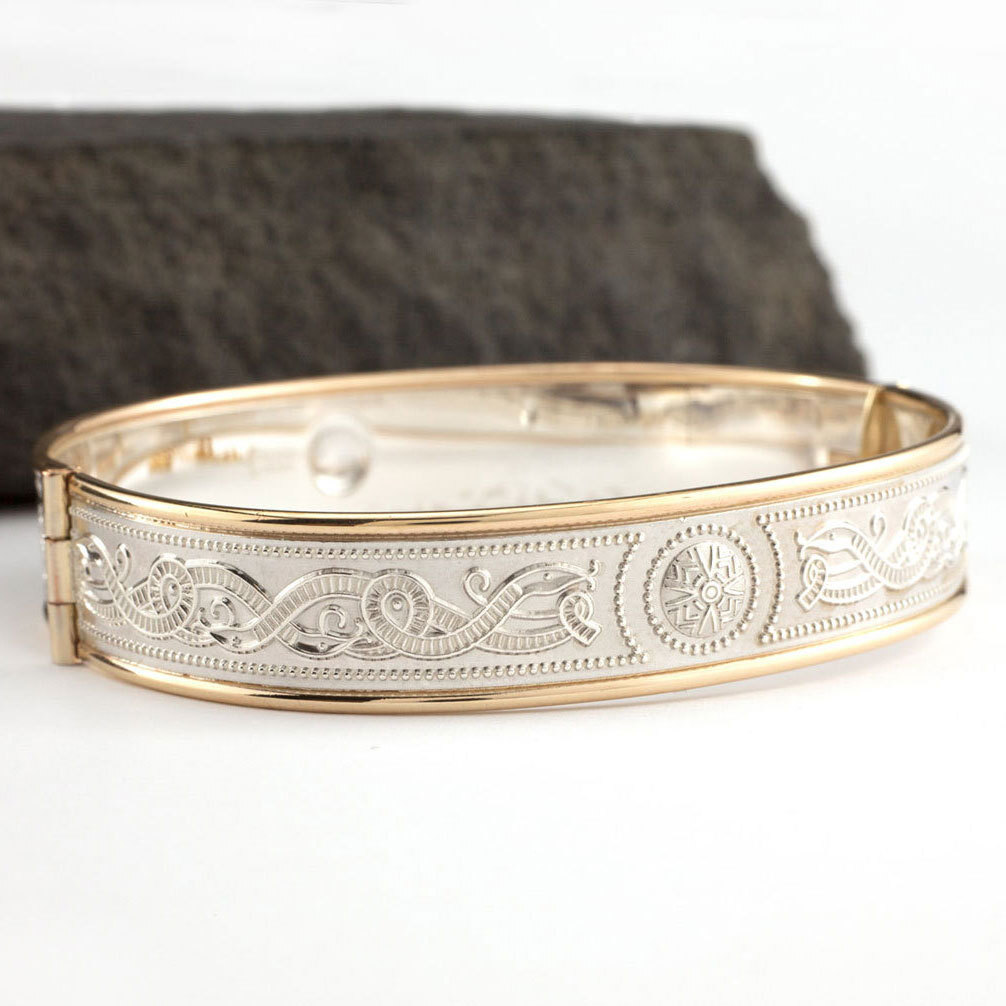 Vintage Forget Me Not Cuff Bangle Silver 9ct Rolled Gold – Jewellery  Addiction
