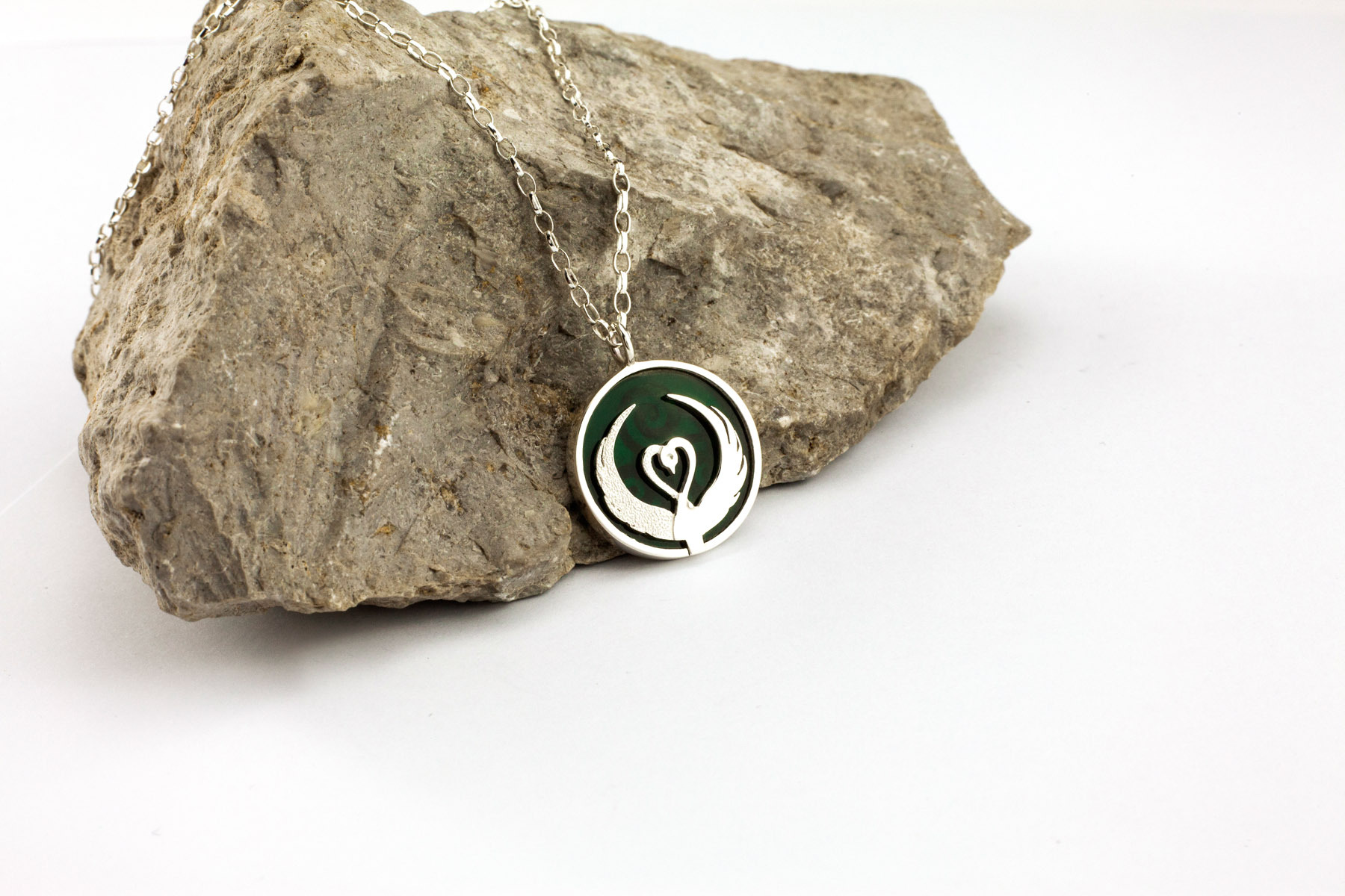 Sterling Silver Children of Lir Pendant with Color Acrylic