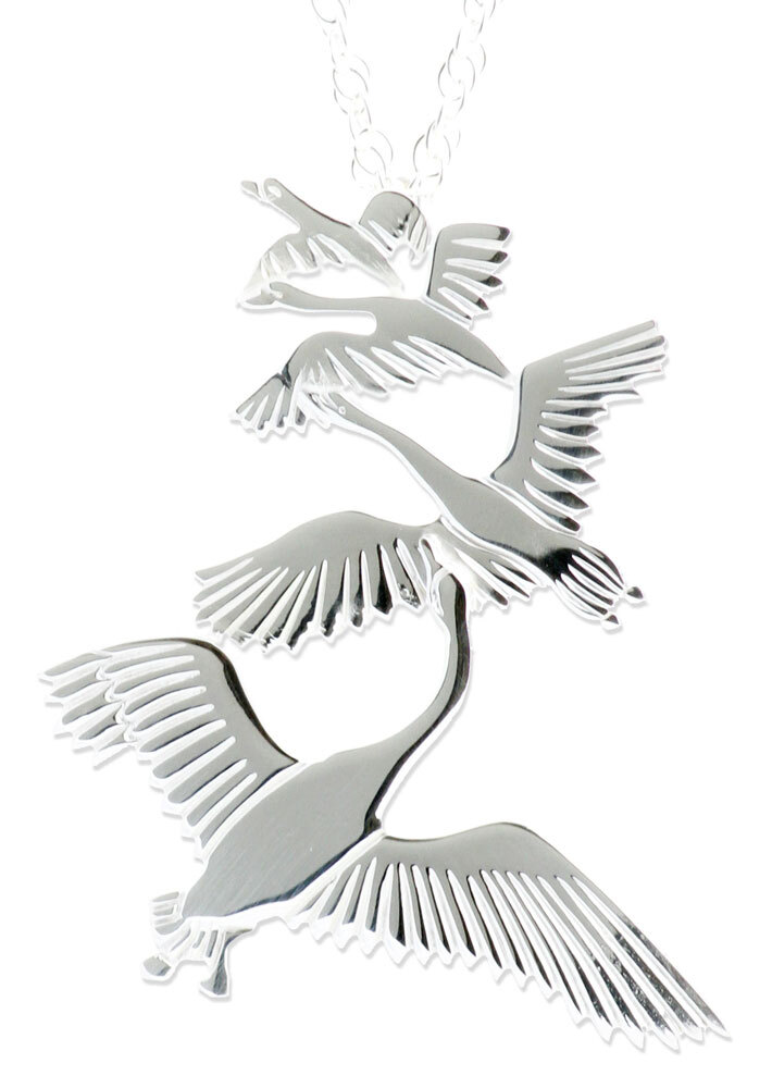 Genuine Sterling Silver Children of Lir & Folklore Necklace For Women