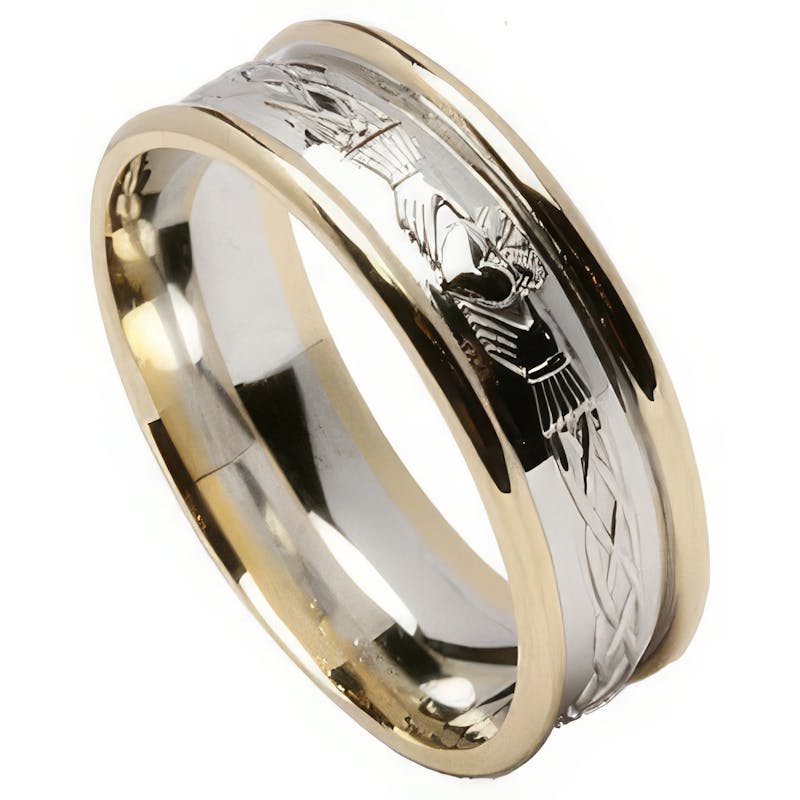 Claddagh and Celtic Knot Band with Trims