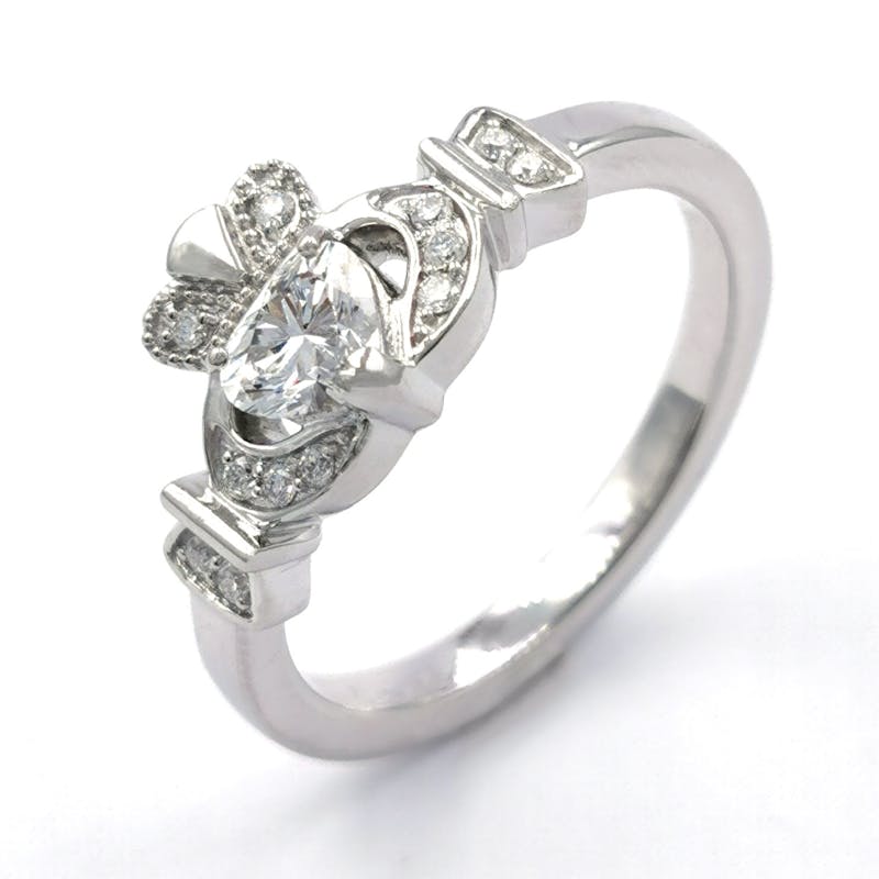 Womens Claddagh 0.50ct Lab Grown Diamond Ring in Platinum