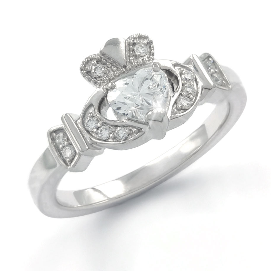 Classic Claddagh Ring with ½ct Diamond, From… My Irish Jeweler