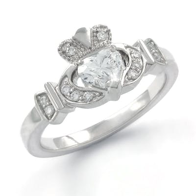 Classic Claddagh Ring with ½ct Diamond