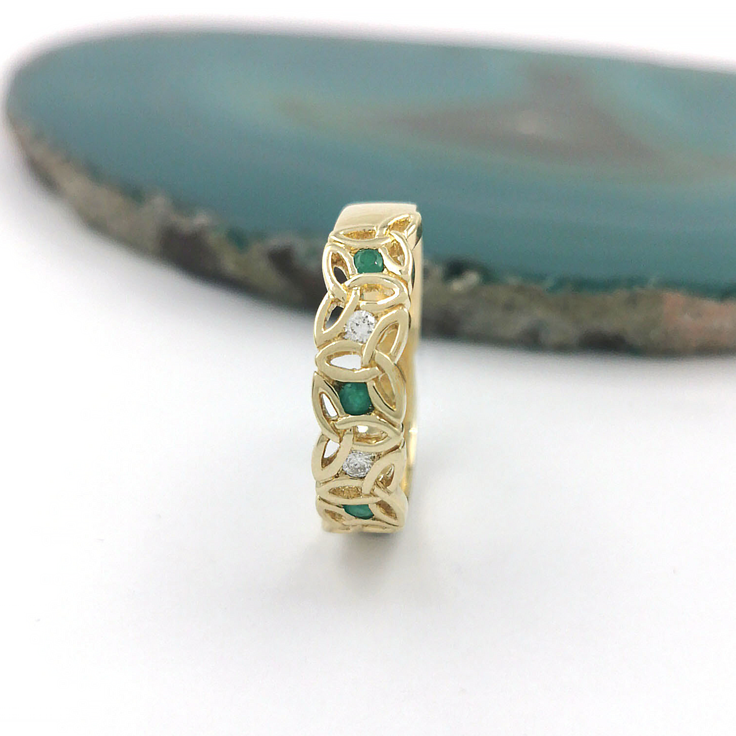 Luxurious 14K Yellow Gold Trinity Knot Ring For Women