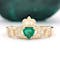 14k Emerald Claddagh Ring & Optional Wedding Band - Gallery
