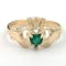 14K Gold Emerald Heart Claddagh Ring - Gallery